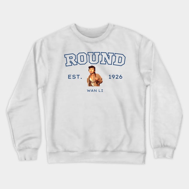 short round college t-shirt • indiana jones and the temple of doom Crewneck Sweatshirt by shopanniekat